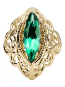 Bijoux vintage Anneau Émeraude Or jaune 14 carats vrc017y